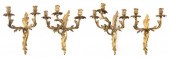 FOUR ROCOCO-STYLE GILT-BRONZE
