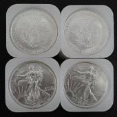 FOUR ROLLS OF 20-2007 1OZ SILV