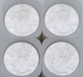 FOUR ROLLS OF 20-2007 1OZ SILV