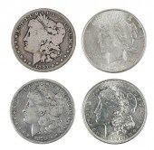 FOUR ROLLS SILVER DOLLARS, MOS