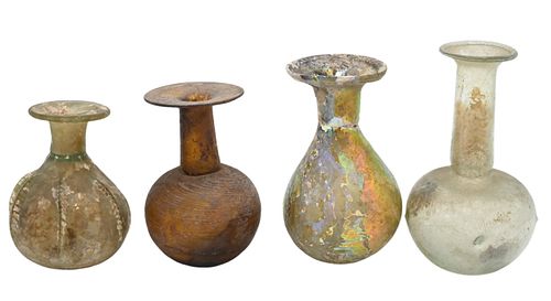 FOUR ROMAN GLASS PIECESFour Roman