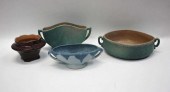 FOUR ROSEVILLE ART POTTERY VES
