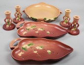 FOUR ROSEVILLE POTTERY PINK SN