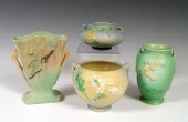 FOUR ROSEVILLE POTTERY VASES I