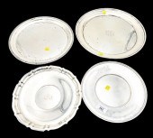 FOUR ROUND STERLING SILVER TRA