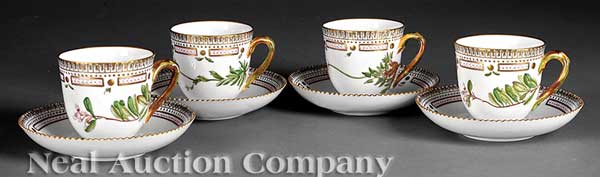 Four Royal Copenhagen "Flora