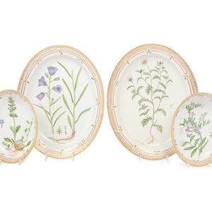 Four Royal Copenhagen Flora