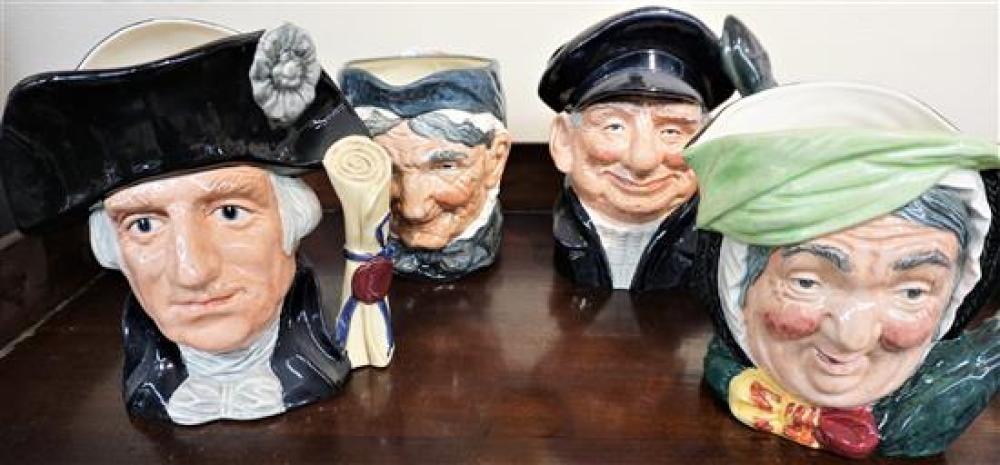 FOUR ROYAL DOULTON TOBY MUGS