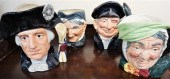 FOUR ROYAL DOULTON TOBY MUGS (