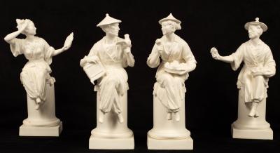 Four Royal Worcester bisque