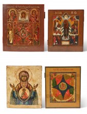 FOUR RUSSIAN ICONS, 19TH-20TH