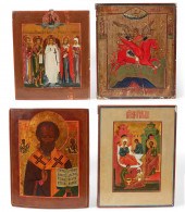 FOUR RUSSIAN ICONS, 19TH CENTU