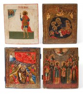 FOUR RUSSIAN ICONS, 19TH CENTU