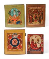 FOUR RUSSIAN ICONS, 19TH CENTU