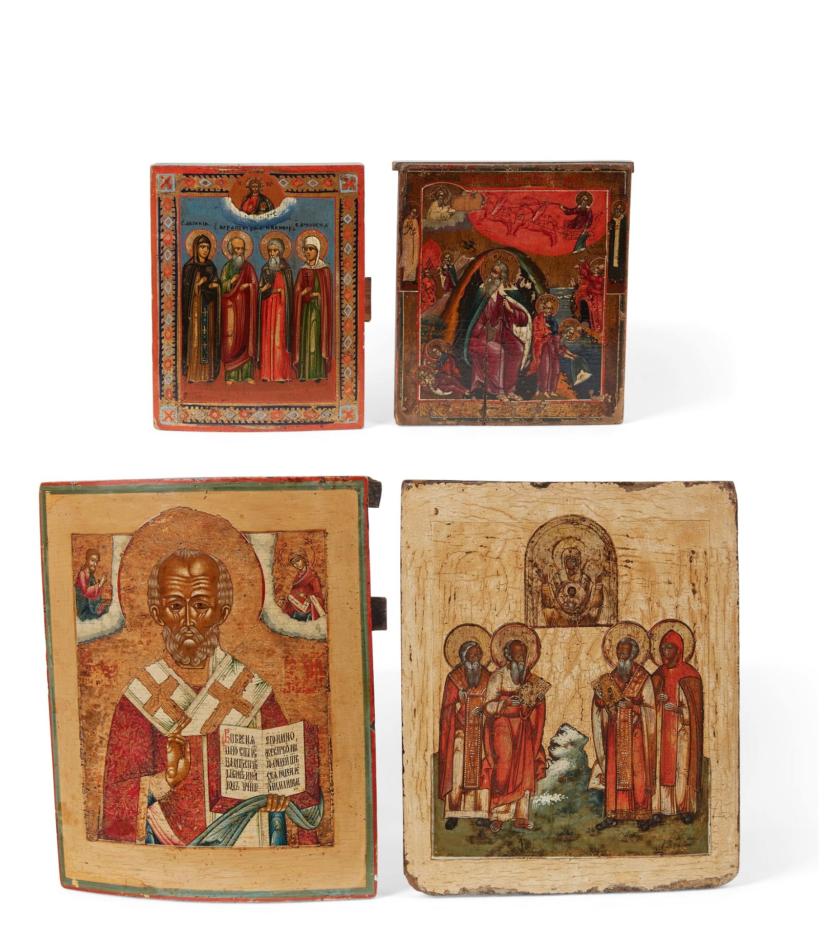 FOUR RUSSIAN ICONS, 19TH