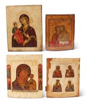 FOUR RUSSIAN ICONS OF THE VIRG