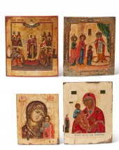 FOUR RUSSIAN ICONS OF THE VIRG
