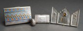 FOUR RUSSIAN SILVER OBJETS DE