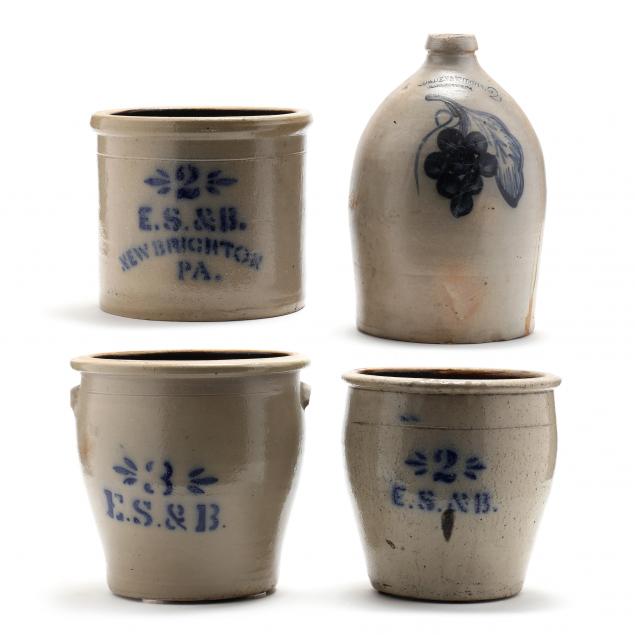 FOUR SALT GLAZED STONEWARE