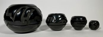 Four Santa Clara Blackware