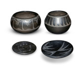 FOUR SANTA CLARA PUEBLO BLACKW