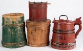 FOUR SCANDINAVIAN STAVED WOOD