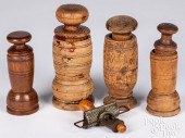 FOUR SCANDINAVIAN TURNED WOOD