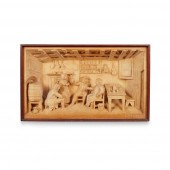 FOUR SCOTTISH CARVED LIMEWOOD