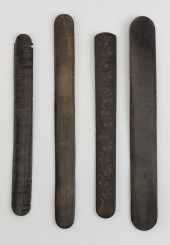 FOUR SCRIMSHAW BALEEN BUSKS 19
