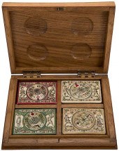 FOUR SCRIMSHAWED & HAND PAINTE