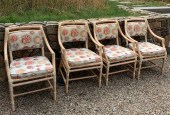 FOUR SEASHELL UPHOLSTERED RATT
