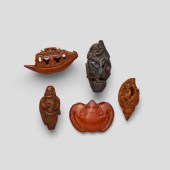 FOUR SEED CARVINGS AND ONE SMA