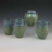 Four Seiz stoneware matte gree