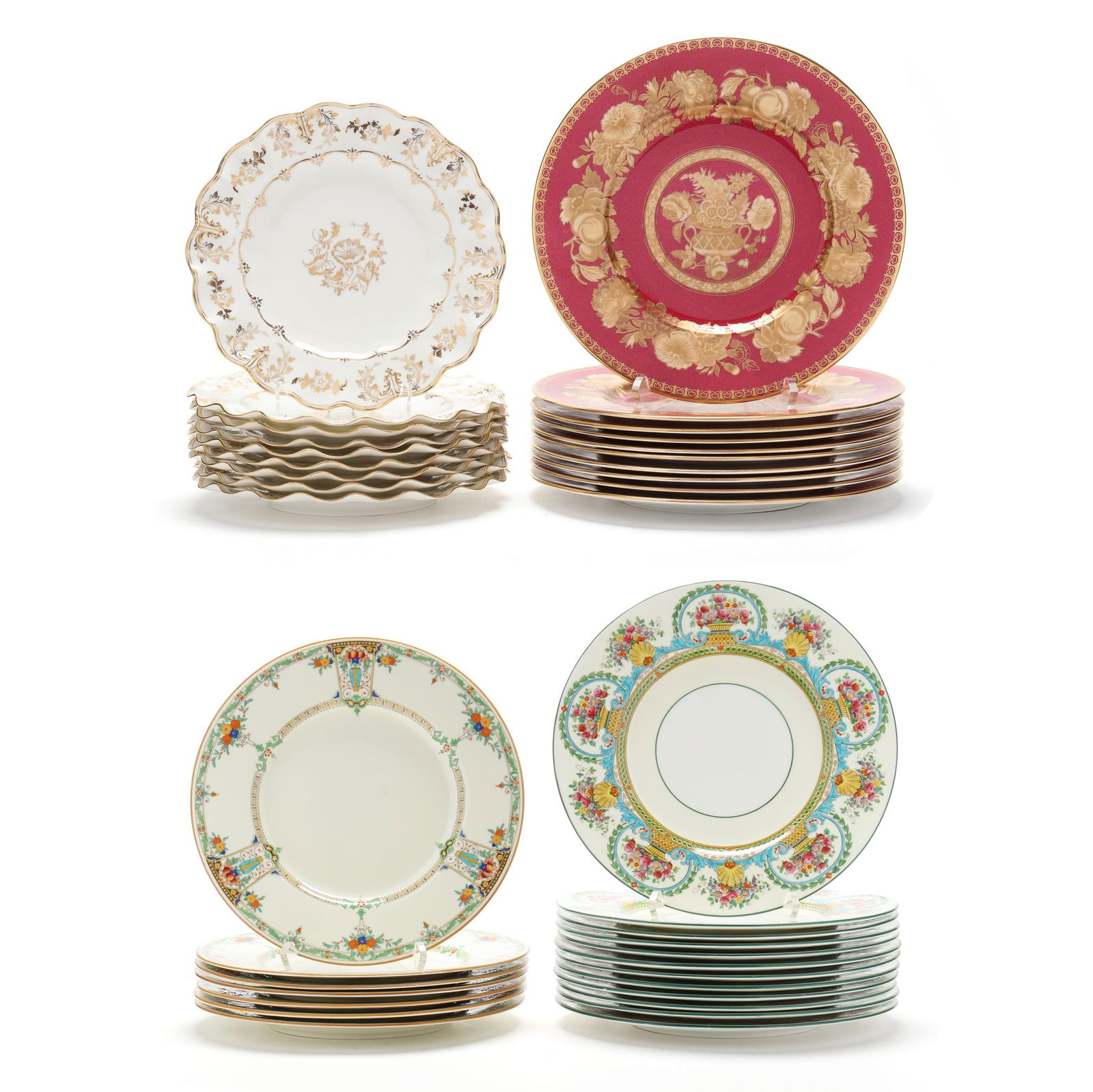 FOUR SETS OF ENGLISH PORCELAIN