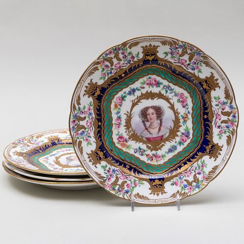 FOUR SEVRES PORCELAIN PORTRAIT