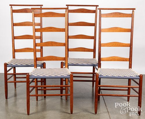 FOUR SHAKER STYLE LADDERBACK