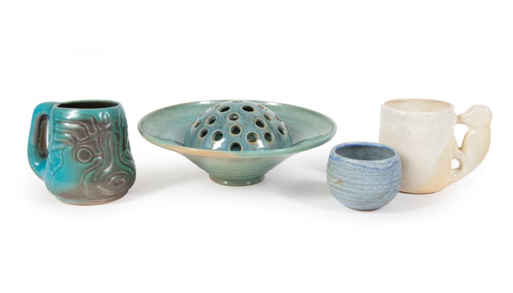 FOUR SHEARWATER ART POTTERY TABLE