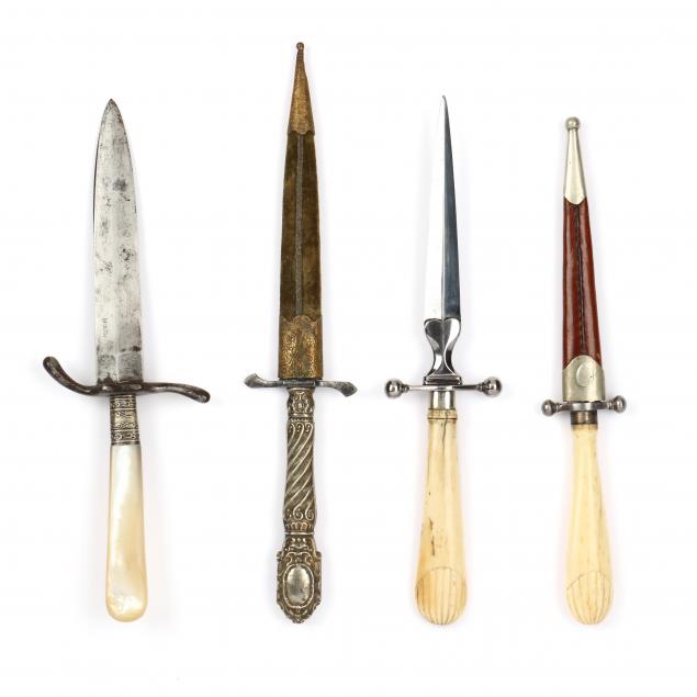 FOUR SHEFFIELD STYLE LADIES DAGGERS