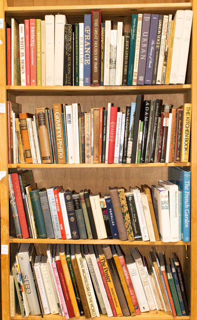FOUR SHELVES OF ART BOOKS Four