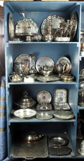 FOUR SHELVES OF ASSOCIATED SIL
