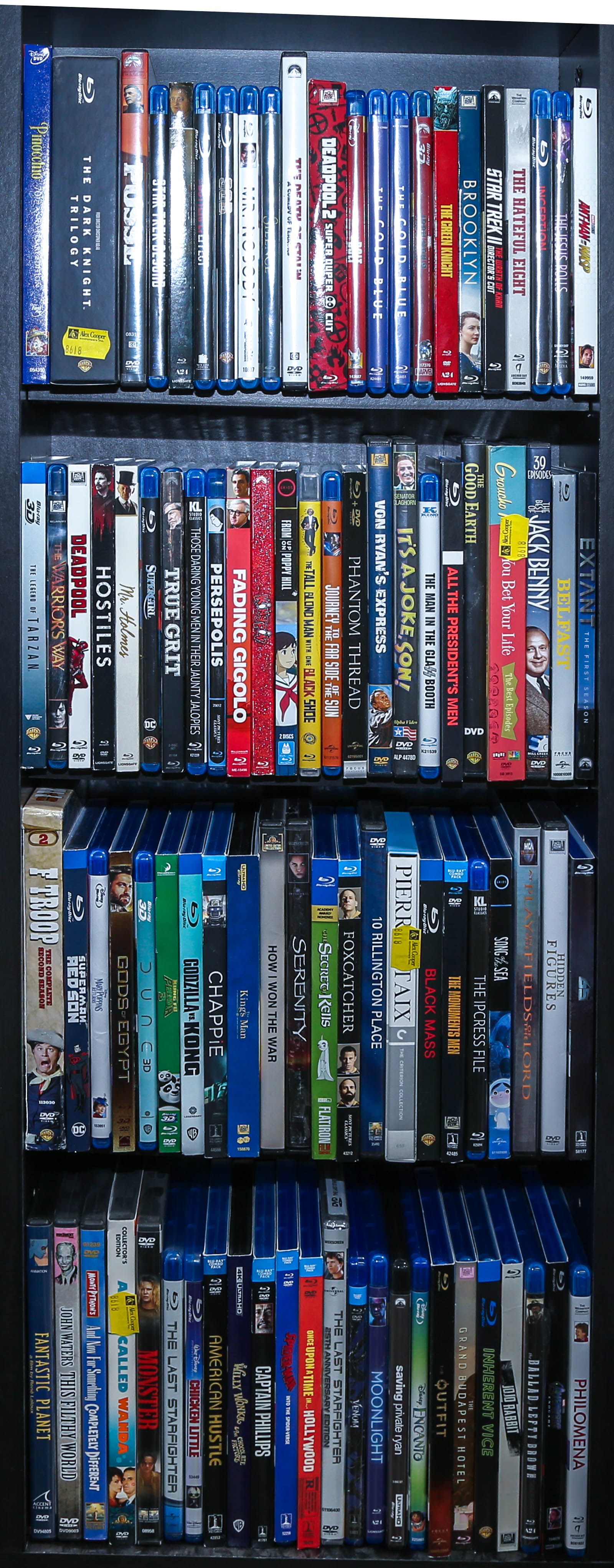 FOUR SHELVES OF ASSORTED DVD &