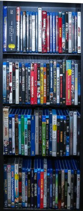 FOUR SHELVES OF ASSORTED DVD &