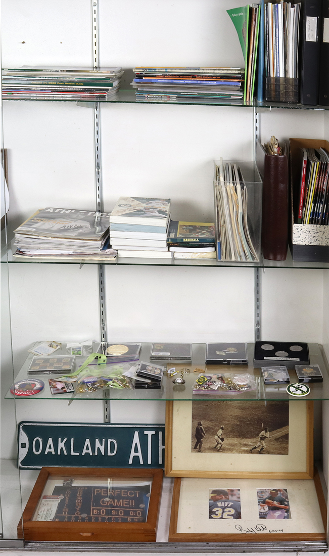 FOUR SHELVES OF BASEBALL
