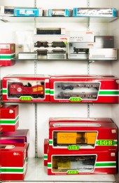 FOUR SHELVES OF BOXED MODEL TR