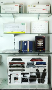 FOUR SHELVES OF BOXED MODEL TR