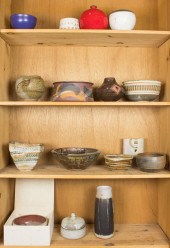 FOUR SHELVES OF CONTEMPORARY C