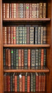 FOUR SHELVES OF LEATHER BOUND