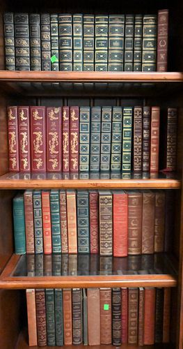 FOUR SHELVES OF LEATHER BOUND