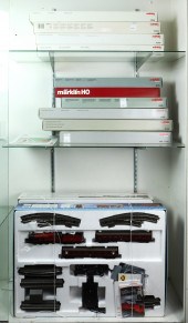 FOUR SHELVES OF MARKLIN BOXED