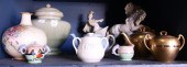FOUR SHELVES OF PORCELAIN CHIN